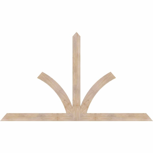 Ekena Millwork Richland Smooth Timber Gable Bracket, Douglas Fir, 108"W x 63"H x 1 1/2"D x 5 1/2"F, 14/12 Pitch GBW108X63X0206RIC00SDF - main